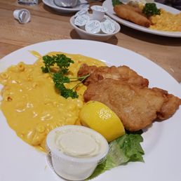 Love the fried cod with baked mac and cheese. Love the fried cod with baked mac and cheese.
