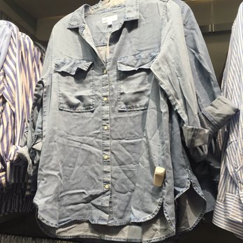Gap Factory - Lyocell denim-look button down shirt. $59.99. - Women's Clothing Near Me - New York, New York
