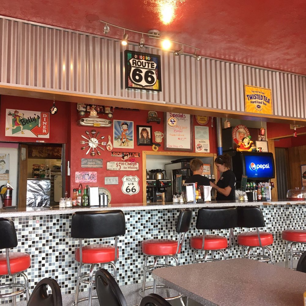 Betty's Diner - Old fashioned diner counter with 50s and 60s memorabilia. - American Near Me - Polson, Montana Betty's Diner - Old fashioned diner counter with 50s and 60s memorabilia. - American Near Me - Polson, Montana