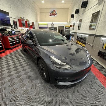 AB Wraps - Tesla Model 3 with front XPEL PPF, Ceramic Coating and XR Black Tint - Vehicle Wraps Near Me - Miami, Florida