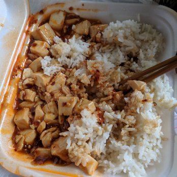Lucky Express - Szechuan tofu lunch special! - Chinese Near Me - Bloomington, Indiana
