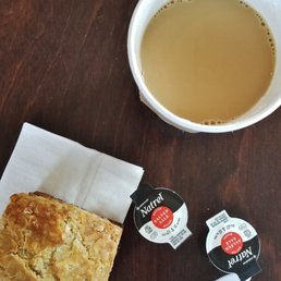 Colombia coffee and jalapeno, cheddar biscuit.