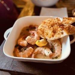 Steamed peel and eat shrimp.