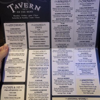Tavern On The Bend - Menu - inside - American Near Me - Cincinnati, Ohio Tavern On The Bend - Menu - inside - American Near Me - Cincinnati, Ohio
