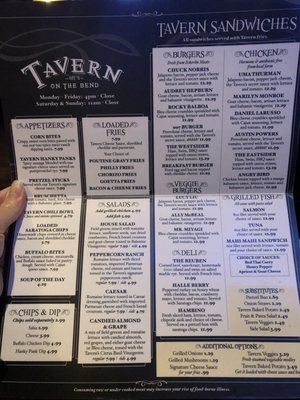 Menu photo 1 Tavern On The Bend Cincinnati, OH