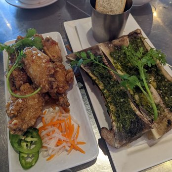 Shank & Bone - Saigon Wings & Roasted Bone Marrow and Chimichurri Crostinis - Vietnamese Near Me - San Diego, California Shank & Bone - Saigon Wings & Roasted Bone Marrow and Chimichurri Crostinis - Vietnamese Near Me - San Diego, California