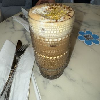 Blue Daisy - Iced Baklava Latte Cold Foam - Creperies Near Me - Santa Monica, California Blue Daisy - Iced Baklava Latte Cold Foam - Creperies Near Me - Santa Monica, California