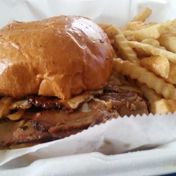 Lumpy's BBQ - The beef brisket melt with cheese and grilled onions with french fries. Very very good with hot barbecue sauce. - Barbeque Near Me - Clementon, New Jersey Lumpy's BBQ - The beef brisket melt with cheese and grilled onions with french fries. Very very good with hot barbecue sauce. - Barbeque Near Me - Clementon, New Jersey