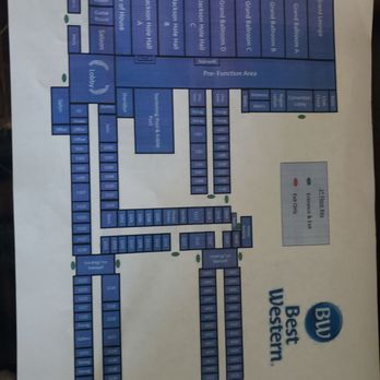 Best Western Downtown Casper Hotel - Lower floor plan. We stayed on 2nd floor on far hallway - Hotels Near Me - Casper, Wyoming
