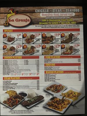 Menu photo 1 La Granja Chickasaw Orlando, FL Menu photo 1 La Granja Chickasaw Orlando, FL
