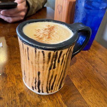 Heather's Cafe - Cinnamon sugar latte - served in a cozy homemade mug! - Beer, Wine & Spirits Near Me - Springboro, Ohio