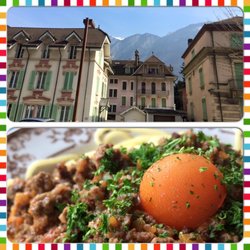 Restaurant au Philosophe - Spaghetti Bolognese with a view.