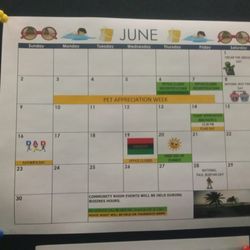 Country Club Court - Monthly calendar.