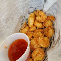 Popcorn shrimp with a side of sweet Thai chili