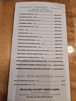 Menu photo 7 Vine Street Pub & Brewery Denver, CO Menu photo 7 Vine Street Pub & Brewery Denver, CO