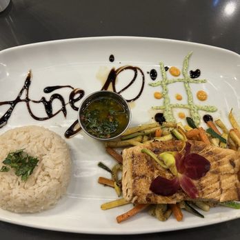 Anejo Cocina - Salmon. The sauces in my tic tac toe were tasty - Mexican Near Me - St. Augustine, Florida