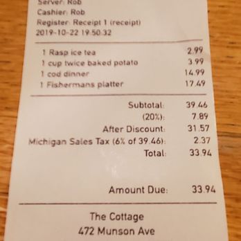 The Cottage - Too full for dessert..."Comfort Food, Comfortable atmosphere & Prices!" 10/22/2019 - American Near Me - Traverse City, Michigan The Cottage - Too full for dessert..."Comfort Food, Comfortable atmosphere & Prices!" 10/22/2019 - American Near Me - Traverse City, Michigan