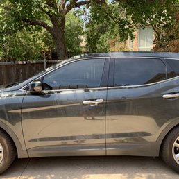 Front windows tinted to legal requirements. Front windows tinted to legal requirements.