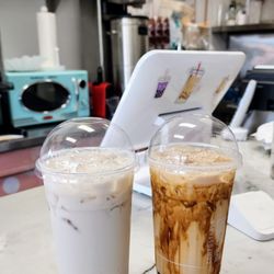 Paia Corner Cafe - Lavender Milk Tea w/boba & Brown Sugar Milk Tea w/boba (8/27/25)