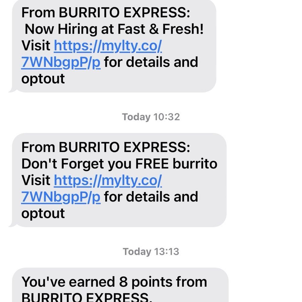 The text saying to come get my burrito The text saying to come get my burrito