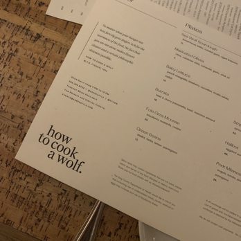 How to Cook a Wolf - Menu - Italian Near Me - Seattle, Washington