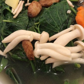 The Kitchen - Yam leaves and mushrooms in broth - Dim Sum Near Me - Millbrae, California
