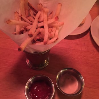 R+D Kitchen - french fries with sides of ketchup and "fashion island" sauce - New American Near Me - Newport Beach, California R+D Kitchen - french fries with sides of ketchup and "fashion island" sauce - New American Near Me - Newport Beach, California