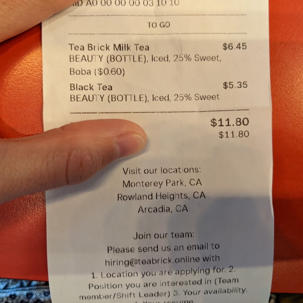 Tea Brick - $5+ per drink. - Tea Rooms Near Me - Monterey Park, California