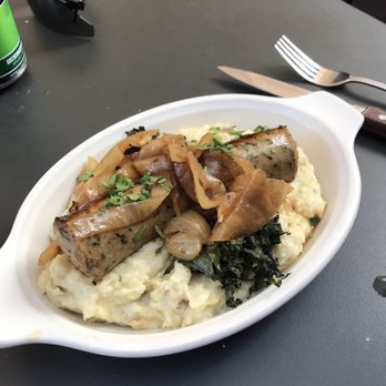 Krueger's Tavern - The Lincolnshire Sausage.  My British husband had to order this one and it met his standard as an Englishman. - Bars Near Me - Cincinnati, Ohio