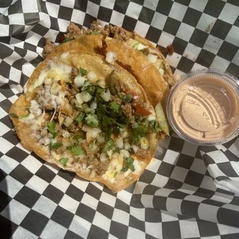 Chef Green - Chopped cheese tacos - Food Stands Near Me - Oakland, California Chef Green - Chopped cheese tacos - Food Stands Near Me - Oakland, California