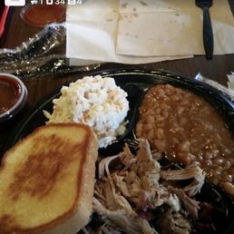 Brisket sandwich, baked beans, coleslaw, & Texas toast.