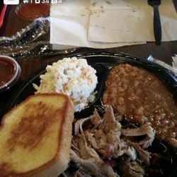 Bar-B-Que Station - Brisket sandwich, baked beans, coleslaw, & Texas toast.