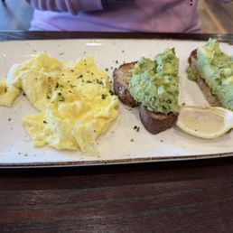 Avocado toast and eggs