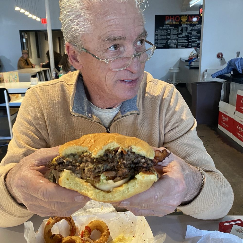 The Hammered Cow burger. The Hammered Cow burger.