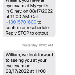 PROOF OF IGNORED APPOINTMENT