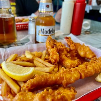 Ocean Fish & Chips - The best fish & chips are here!! This is a fish & prawn basket - on special for $9.99. - Fish & Chips Near Me - Sacramento, California Ocean Fish & Chips - The best fish & chips are here!! This is a fish & prawn basket - on special for $9.99. - Fish & Chips Near Me - Sacramento, California
