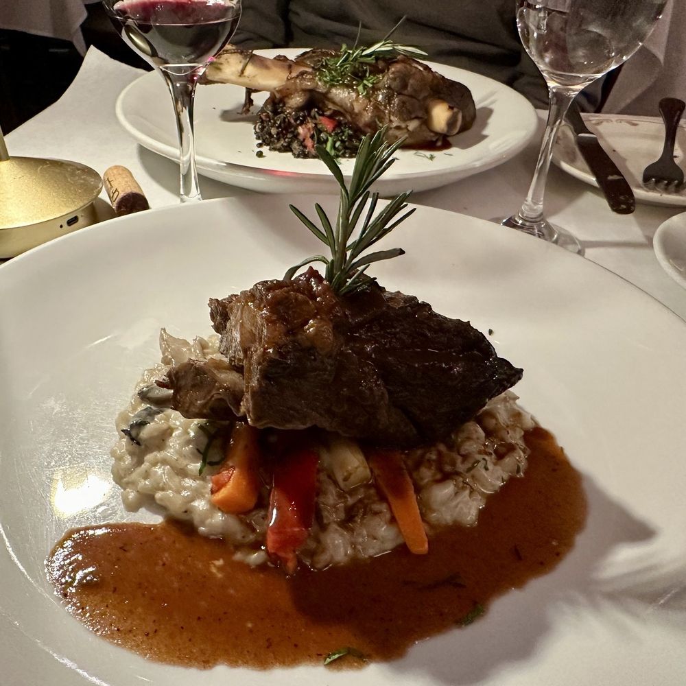 Cafe Monet - Short ribs with risotto - French Near Me - Millburn, New Jersey Cafe Monet - Short ribs with risotto - French Near Me - Millburn, New Jersey