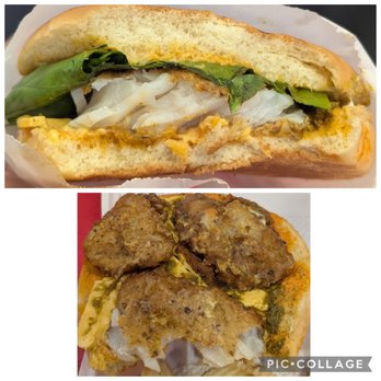 Curry Time - fish burger combo ($5.99 + tax) comes with chips, fries, and can soda (not pictured). - Indian Near Me - El Monte, California