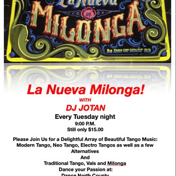 Tangralaa Tango Nuevo - a flyer for the event - Dance Clubs Near Me - Encinitas, California