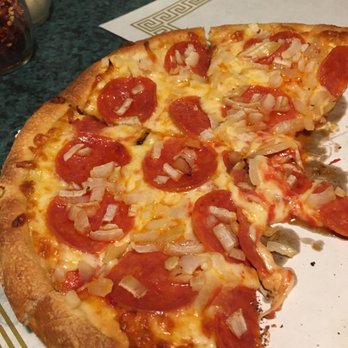 Dimitri's Pizza - Half of our small pizza - about ten inches. Good for two or a very hungry one :) - Pizza Near Me - Watertown, Connecticut