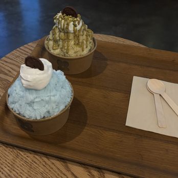 mewame - blue yuzu, pistachio (seasonal flavor) - Shaved Ice Near Me - West Hollywood, California