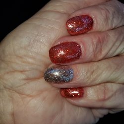 Polished by Jamie - Bright orange red color, silver accent.