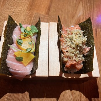 Yonsei Handrolls - Toro & spicy tuna - Japanese Near Me - Oakland, California Yonsei Handrolls - Toro & spicy tuna - Japanese Near Me - Oakland, California