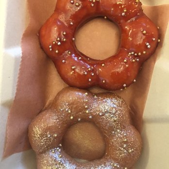 AlimamaTea - Top-Sweet and Savory Mochi Donut Bottom-daily special (no idea what I ordered but it's good and silver glitters so it's Instagram worthy) - Desserts Near Me - New York, New York