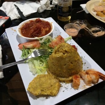 Rompeolas - Shrimps in tomato sauce and mofongo (mashed plantain). - American Near Me - Aguadilla, Puerto Rico Rompeolas - Shrimps in tomato sauce and mofongo (mashed plantain). - American Near Me - Aguadilla, Puerto Rico