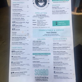 Southern Grounds - Menu as of 9.2.19 - Cafes Near Me - Jacksonville, Florida Southern Grounds - Menu as of 9.2.19 - Cafes Near Me - Jacksonville, Florida