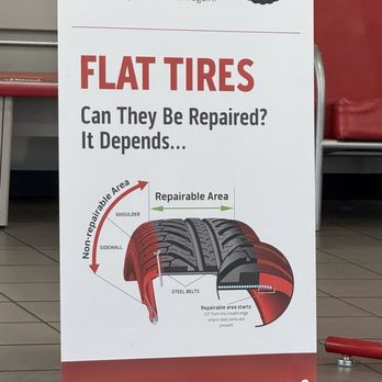Discount Tire - If you have a nail on the top part of your tire it should be repairable. - Tires Near Me - Henderson, Nevada Discount Tire - If you have a nail on the top part of your tire it should be repairable. - Tires Near Me - Henderson, Nevada