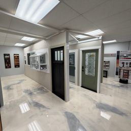Therma Tru Entry door, next to a Garden Windows with  rounded corners