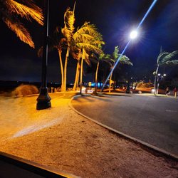 Bird Key Park - A portion of Bird Key Park at 10:00 pm. You can see the blue lights of the bridge. Tourists walk down there to look around.