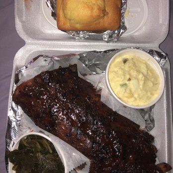 Della J's Delectables - Smoked Baby Back Ribs with Pecan Rub, Collard Greens, Potato Salad, & Cornbread. - Southern Near Me - Alexandria, Virginia